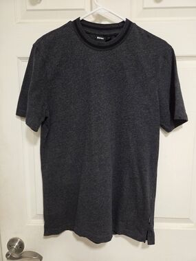 BOSS Charcoal Gray Short Sleeve Crew Neck Tee